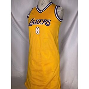 VTG Kobe Bryant #8 Los Angeles Lakers NBA Reebok Gold Jersey Dress Women's SMALL